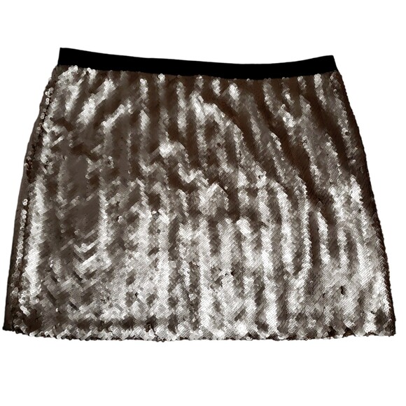 DKNYC Matte Gold Sequined Mini Skirt - Size 2x - Picture 2 of 10